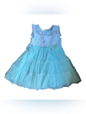 Jona Michelle Pastel Blue Floral Tulle Dress